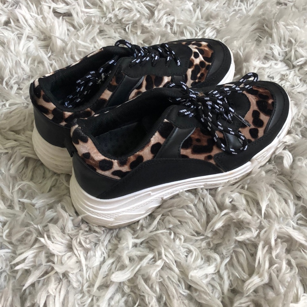Nasty Gal leopard tennis shoes